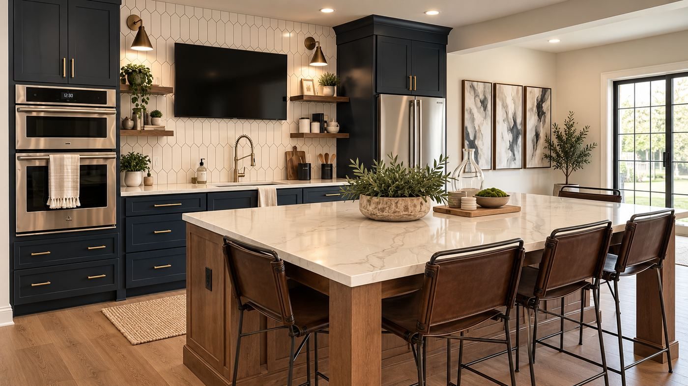 Basement wet bar and kitchenette area